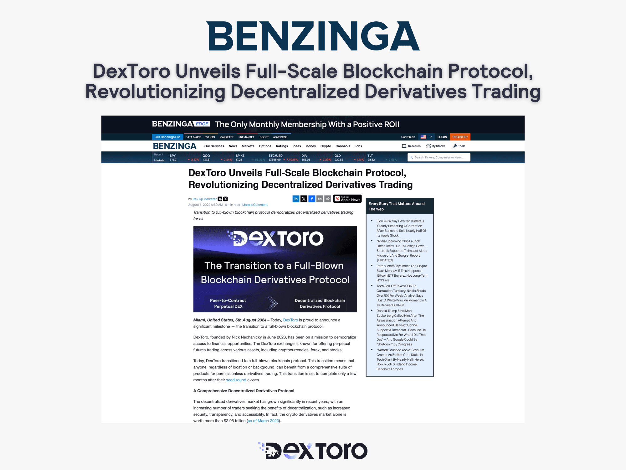 DexToro Unveils Full-Scale Blockchain Protocol, Revolutionizing Decentralized Derivatives Trading